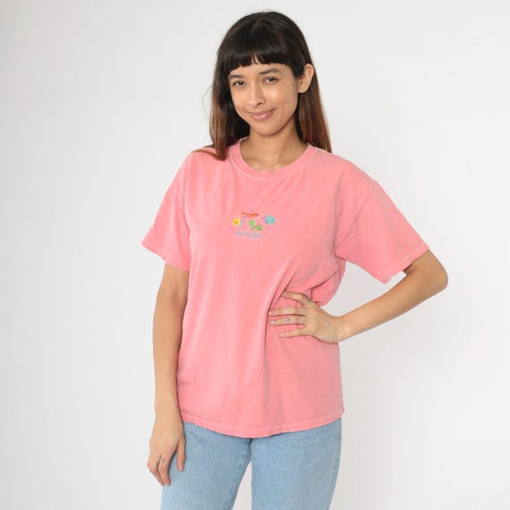 Y2K South Dakota Shirt Pink Embroidered Butterfly Tee 00s T Shirt Graphic Shirt Retro Tshirt Vintage Travel Destination T Shirt Medium