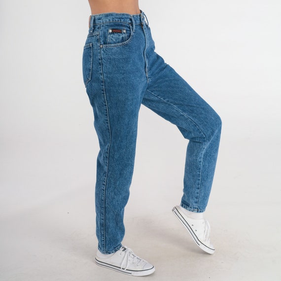 90s Mom Jeans Sasson High Waisted Jeans Tapered Leg High Rise Dark Wash Slim Denim Pants Retro Blue Streetwear Vintage 1990s Small S