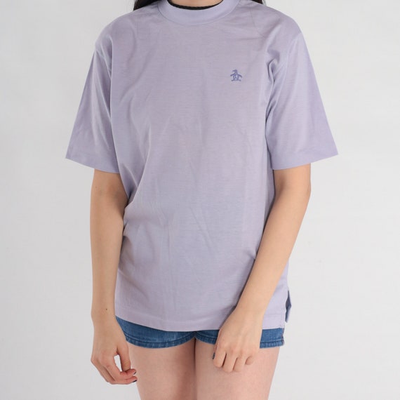 80s Munsingwear Shirt Lavender T-Shirt Embroidere… - image 6