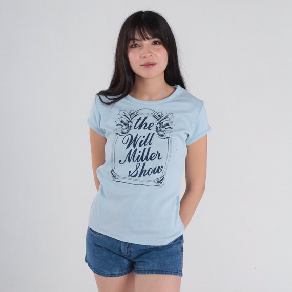 The Will Miller Show Shirt 70s Shirt Baby Blue Graphic Tee Retro Seventies T-Shirt TV Show TShirt Single Stitch Vintage 1970s Medium Large