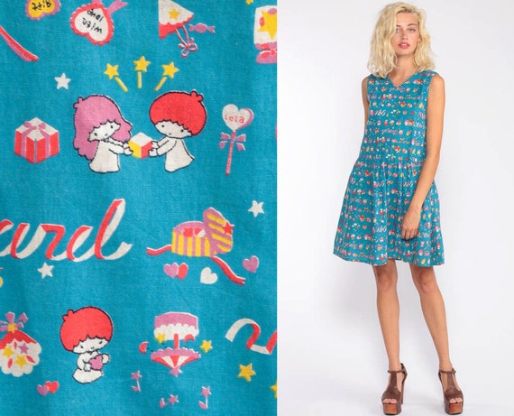 Vintage Little Twin Stars Dress Sanrio Dress 80s K