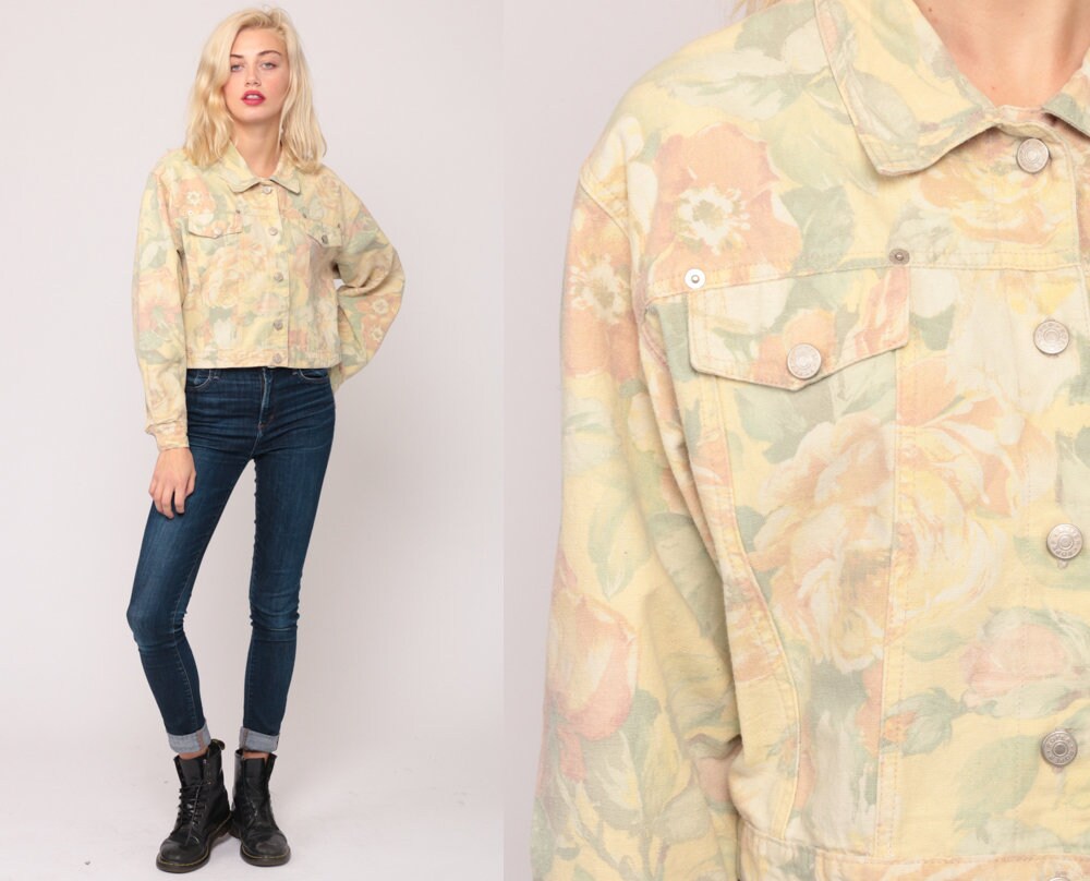 pastel yellow denim jacket