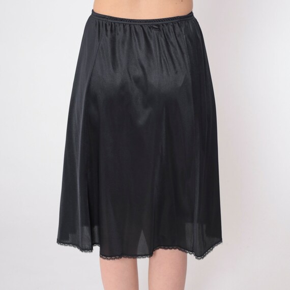 Black Slip Skirt 80s Vanity Fair Lingerie Skirt M… - image 5