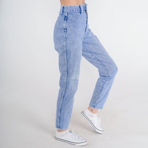 Acid Wash Jeans 90er Skinny Mom Jeans Stretch Denim High Waist Jeans 1990er Tapered Denim Hose Vintage Slim Denim Republik Extra Small XS 25