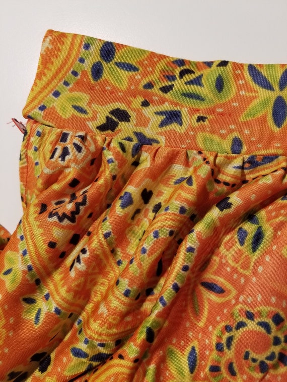 Bohemian Paisley Skirt Orange Psychedelic Skirt 7… - image 6