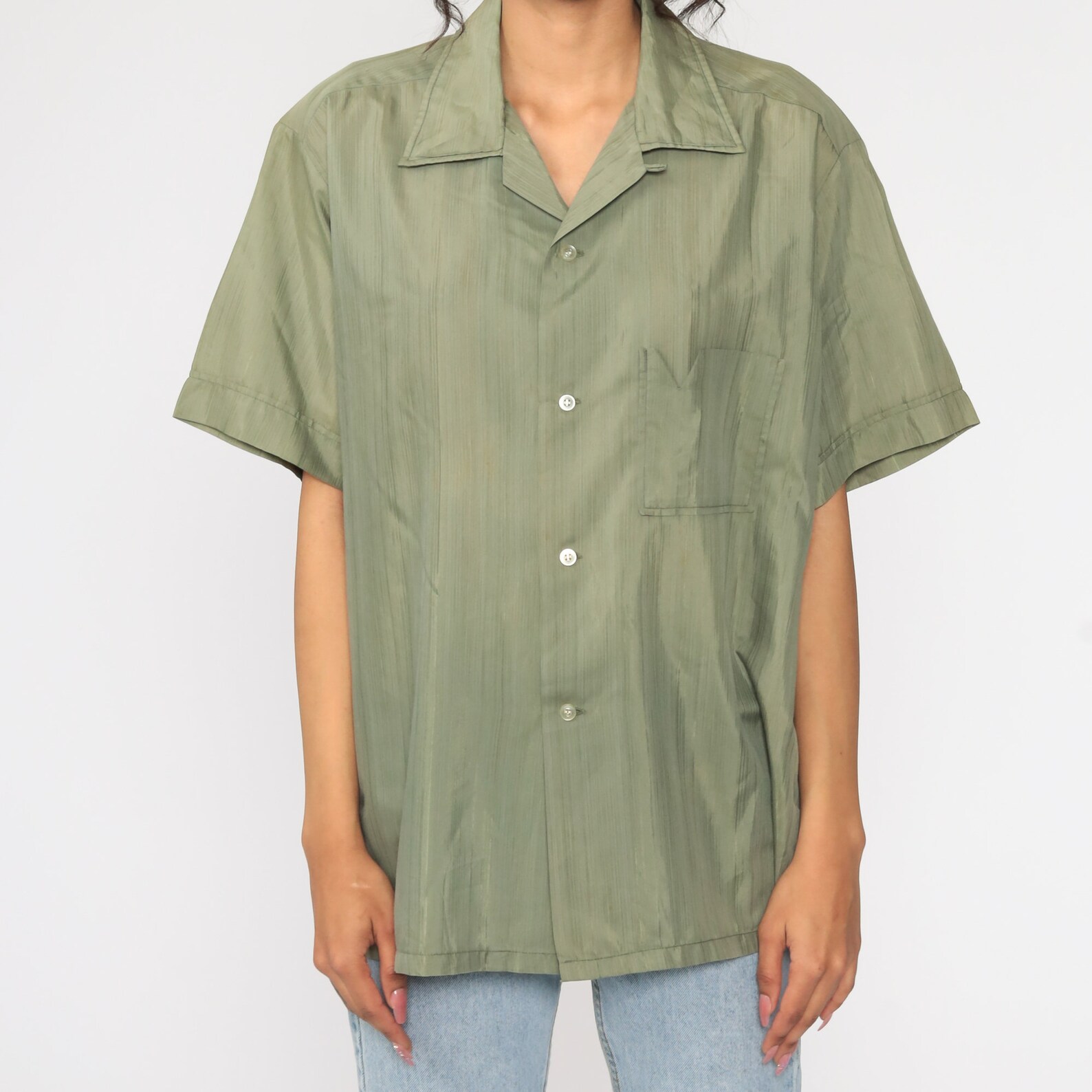 olive green button up shirt
