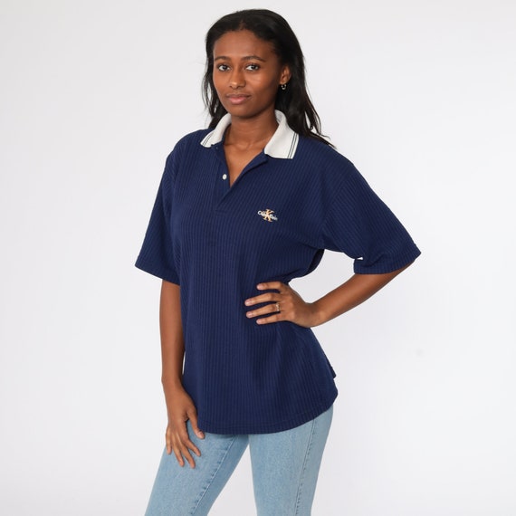 Calvin Klein Shirt Polo Shirt 90s Shirt Half Button up CK 80s