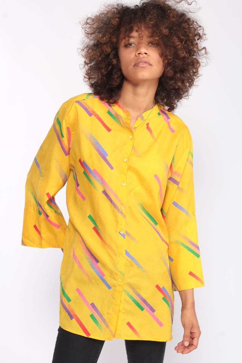 bright striped shirt