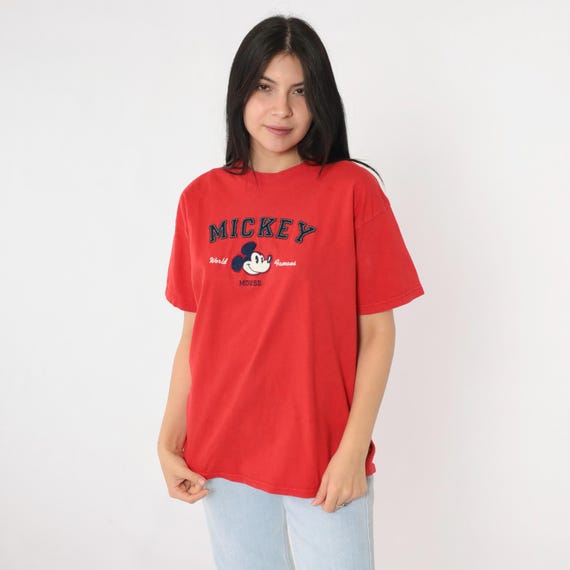 Vintage 90s Mickey Mouse Shirt Walt Disney World Kids T-Shirt Graphic Tee Disneyworld TShirt Retro Cartoon 1990s Small S