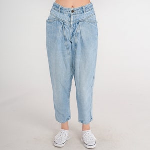 90s Guess Jeans Pleated Jeans Georges Marciano Mom High Waist 80s High Waisted Denim Pants 1990s Vintage Faded Blue Tapered 10033 Small 26