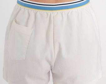 White Tennis Shorts 80s Jantzen Shorts Retro Preppy Shorts Blue Striped Vintage 1980s Athletic Sports Shorts Preppy Small Medium