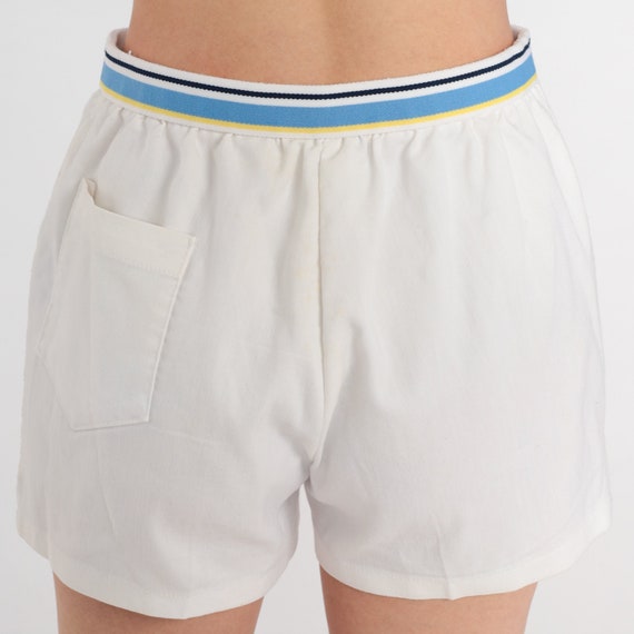White Tennis Shorts 80s Jantzen Shorts Retro Preppy Shorts Blue Striped Vintage 1980s Athletic Sports Shorts Preppy Small Medium