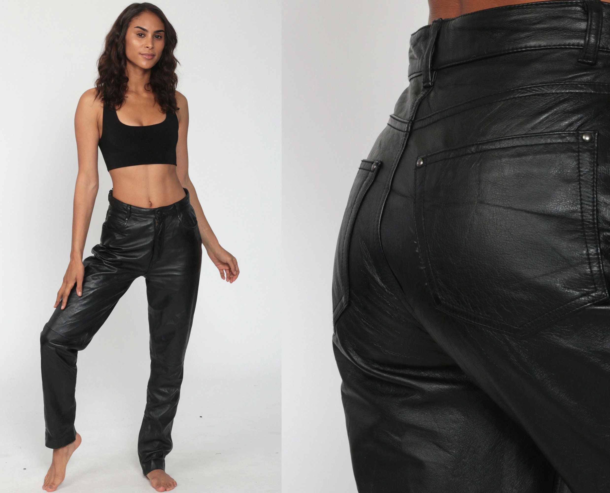 Black Leather Pants 00s WILSONS LEATHER Pants Y2K High Waisted Etsy