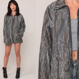 Jaqueta camuflada, jaqueta de caça, casaco militar, jaqueta estilo comando, camuflagem, tamanho grande vintage anos 90, tamanho extra grande (XL).