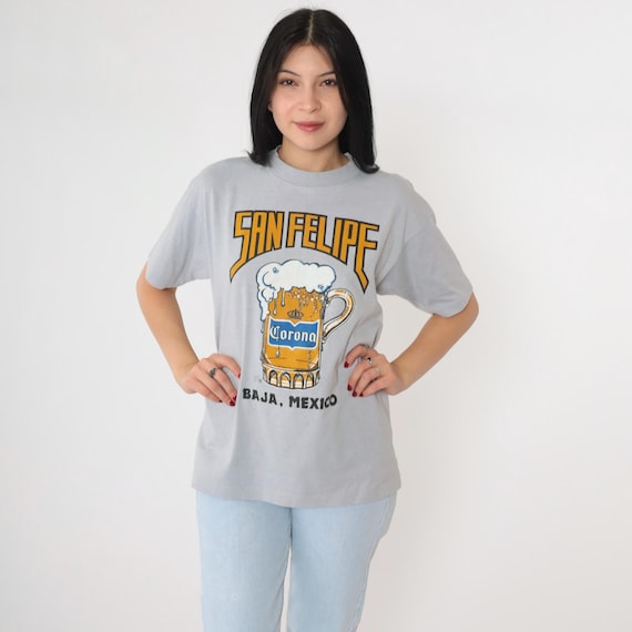 90s San Felipe Mexico Shirt Baja California Beer Graphic Tee Shirt Vintage 80s Single Stitch Tshirt Retro T Shirt 1990s Hef-T Medium Large