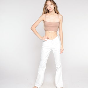 90s Flared Jeans White Jeans Bell Bottoms Jeans 00s Low Rise Waist Denim Pants Hippie Vintage Boho Extra Small xs 3 Tall Long
