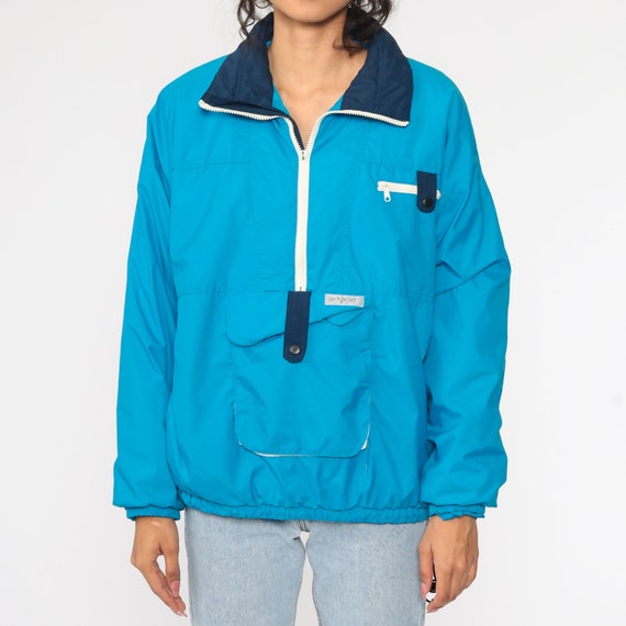80s Jansport Jacket Half Zip Pullover Windbreaker… - image 5