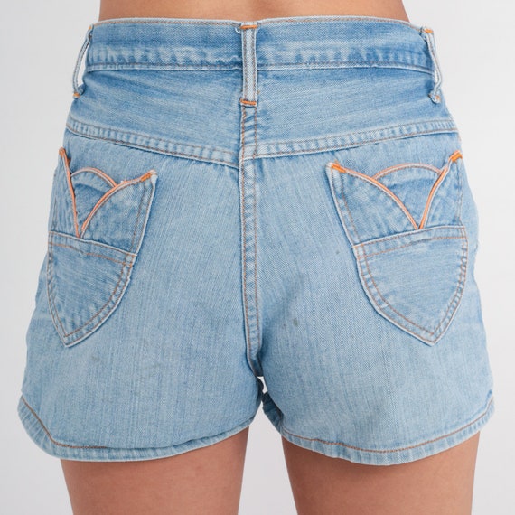 70s Denim Shorts High Waisted Short Shorts Blue J… - image 8