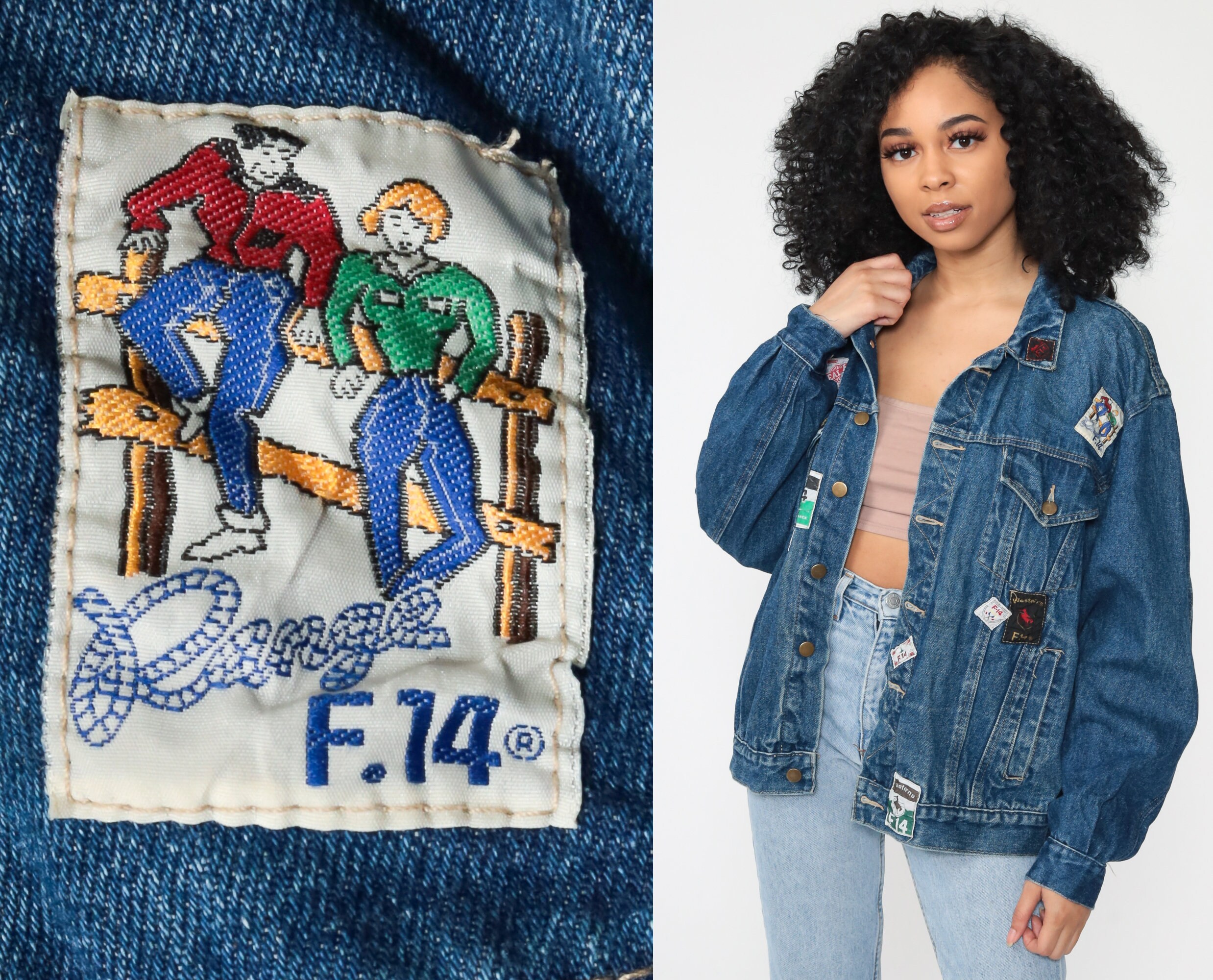 80s jean jacket with patches