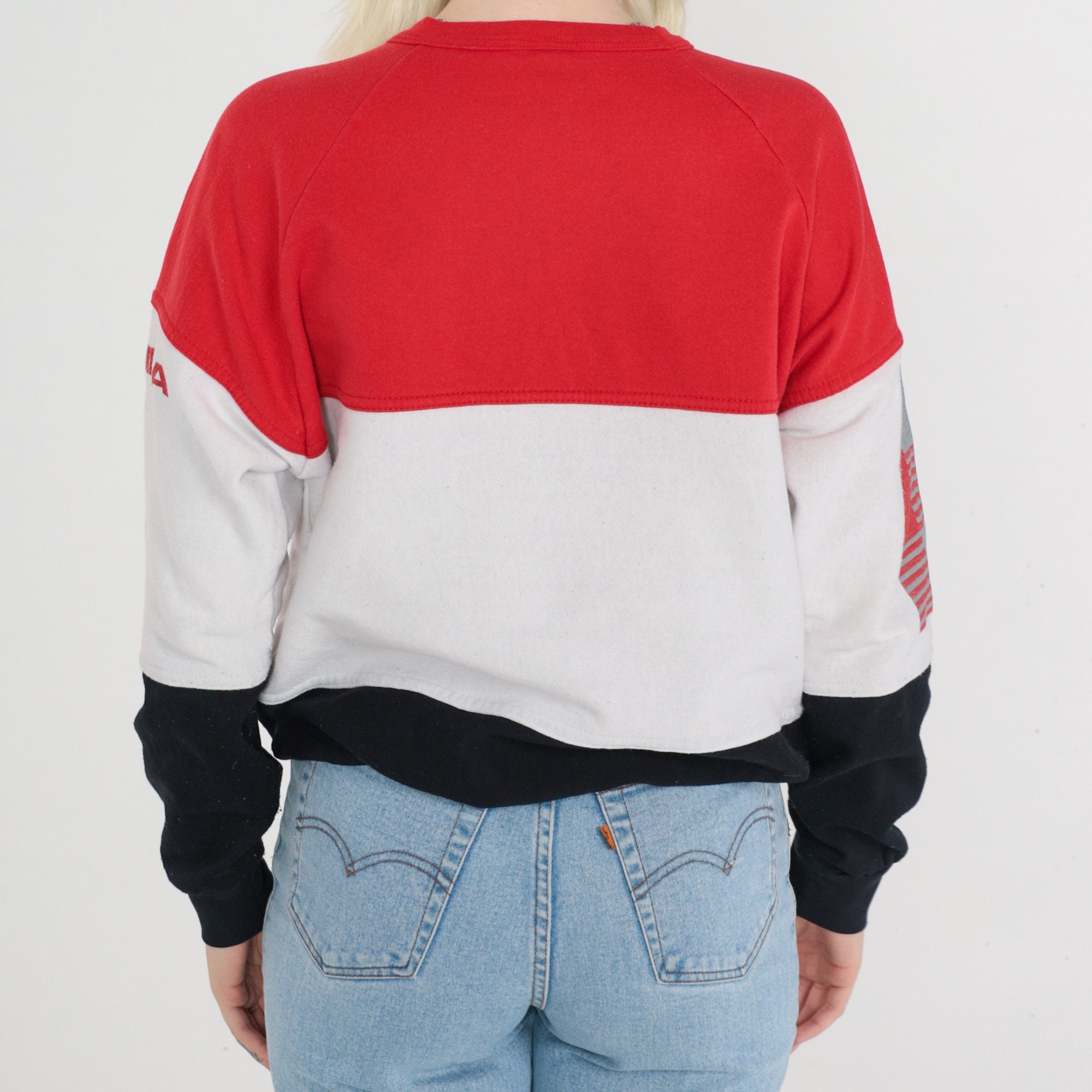 Florida Sweatshirt 80s Color Block Pullover Sweatshirt Red White Black ...