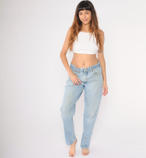 Y2K Carhartt Jeans High Waisted Baggy Boyfriend Jeans Vintage Denim Pants Retro Relaxed Straight Tapered Leg Workwear 00s 34 x 32 Medium