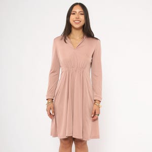 knee length dresses for ladies Long Sleeve Smocked Babydoll Dress