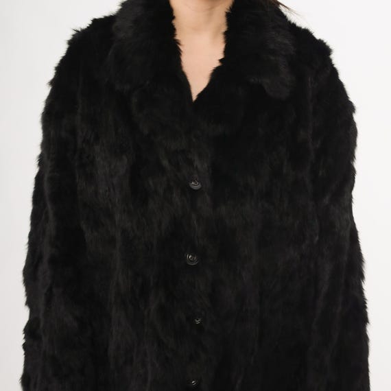 Y2K archive l black fur coat スエード調 Y2K Black Fur COAT Vintage 2000's Fur Jacket Satin Belt Long