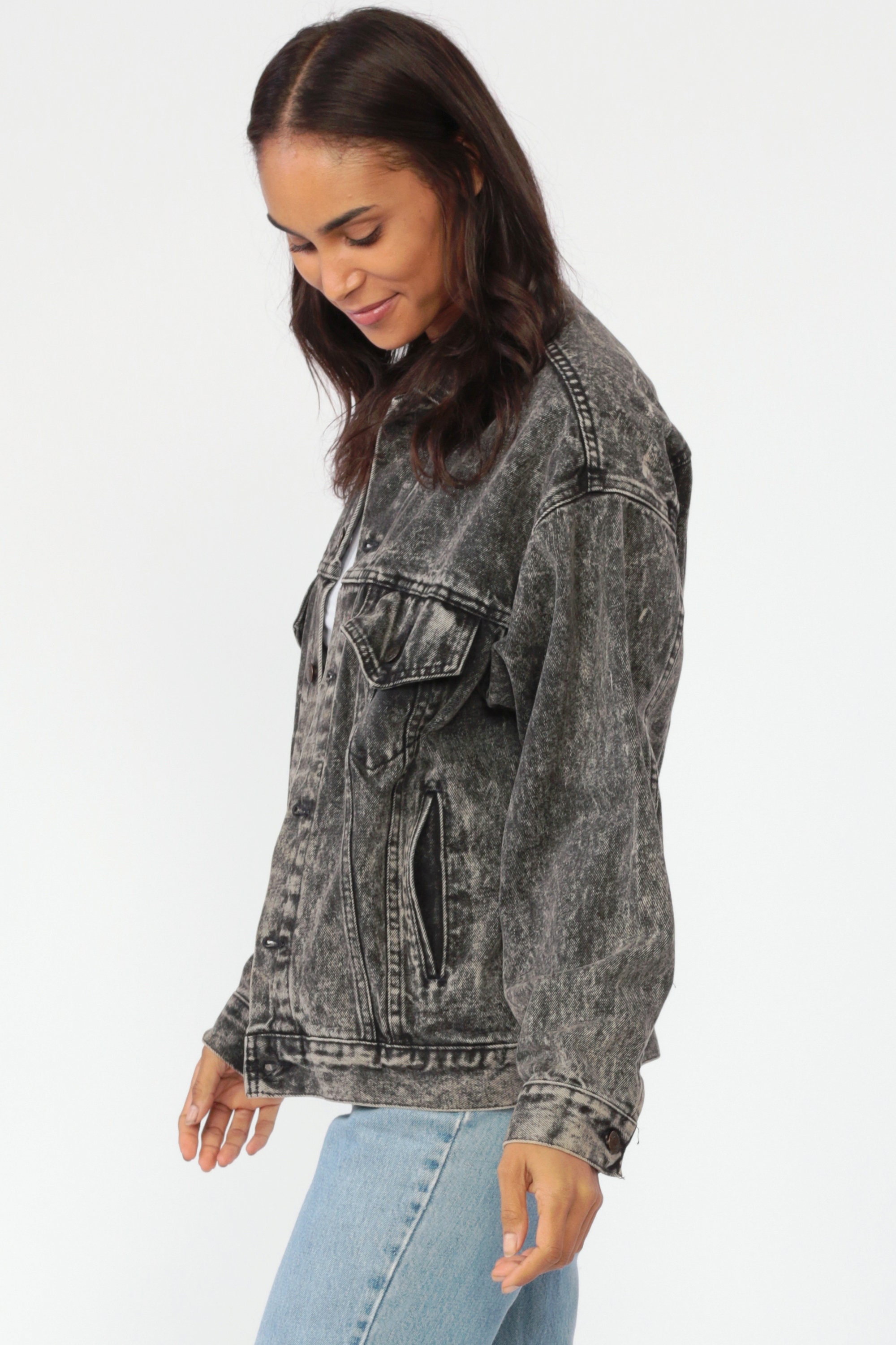 black levis denim jacket with fur