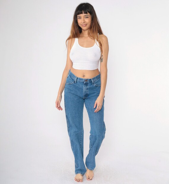 Vintage 90s Rustler Jeans Men's 32 Straight Leg Jeans High Rise Denim Pants Blue Jeans Relaxed Jeans Retro Western 32 x 34 Medium