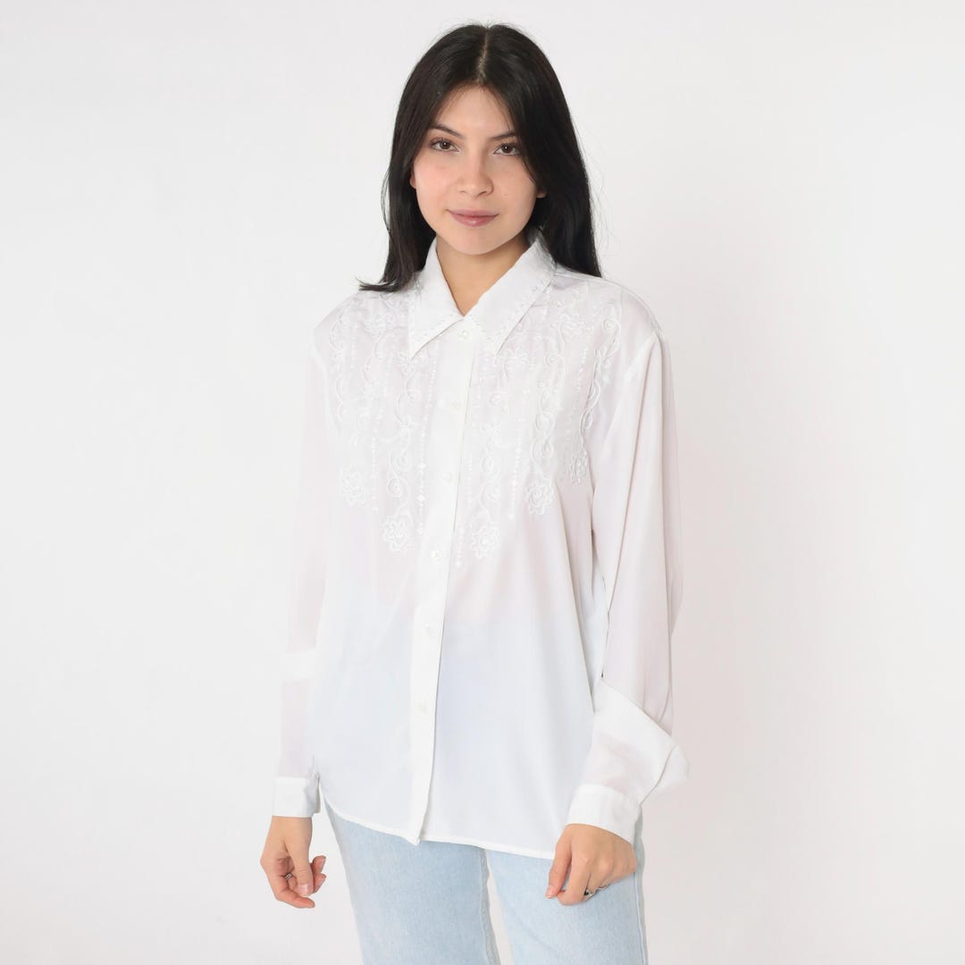 Vintage 90’s boho white blouse