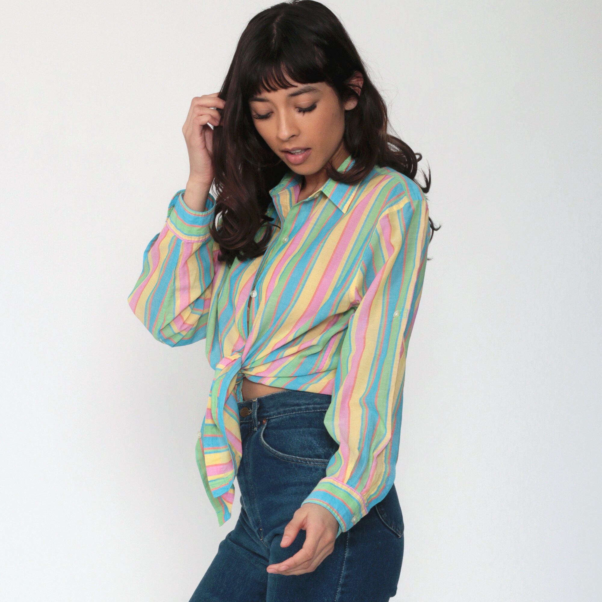 ralph lauren pastel striped shirt