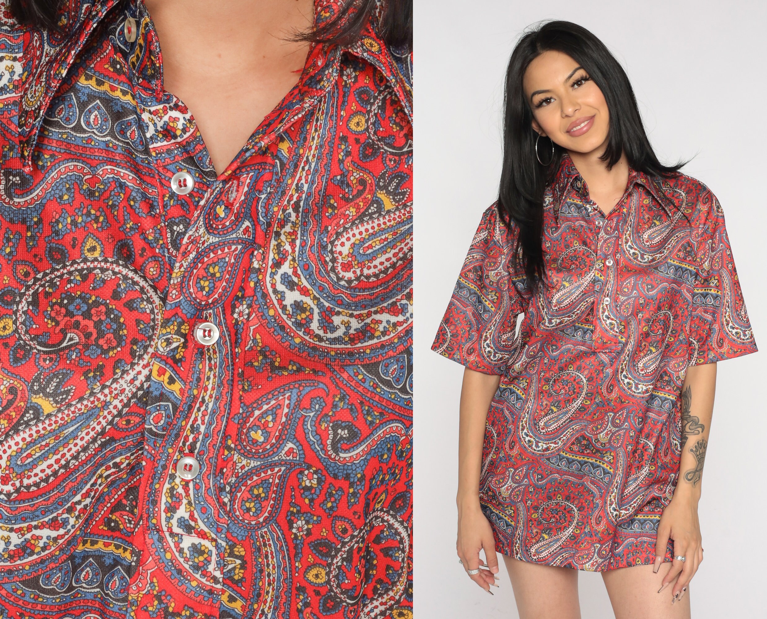 red paisley shirt