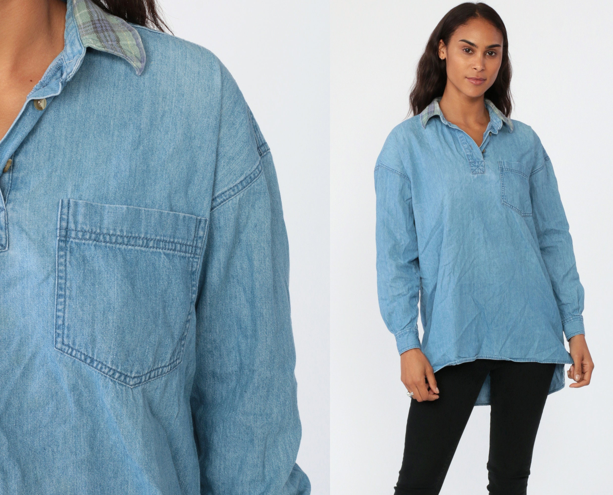 denim pullover shirt