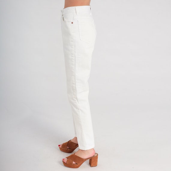 90s Calvin Klein Jeans White Slim Tapered Pants S… - image 4