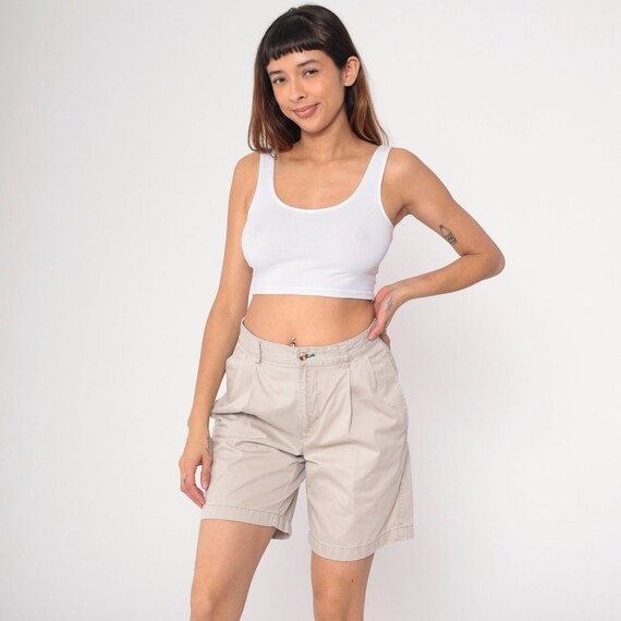 90s Tommy Hilfiger Shorts Khaki Pleated Shorts Athletic Shorts Preppy Retro High Waist Preppy Vintage Basic 1990s Cotton 29 Medium