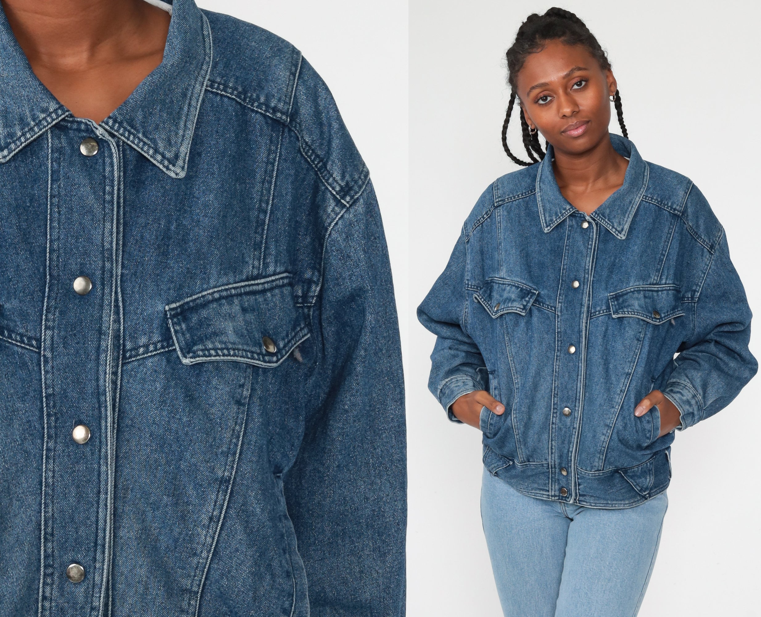 80s Jean Jacket 90s Denim Jacket Bomber 