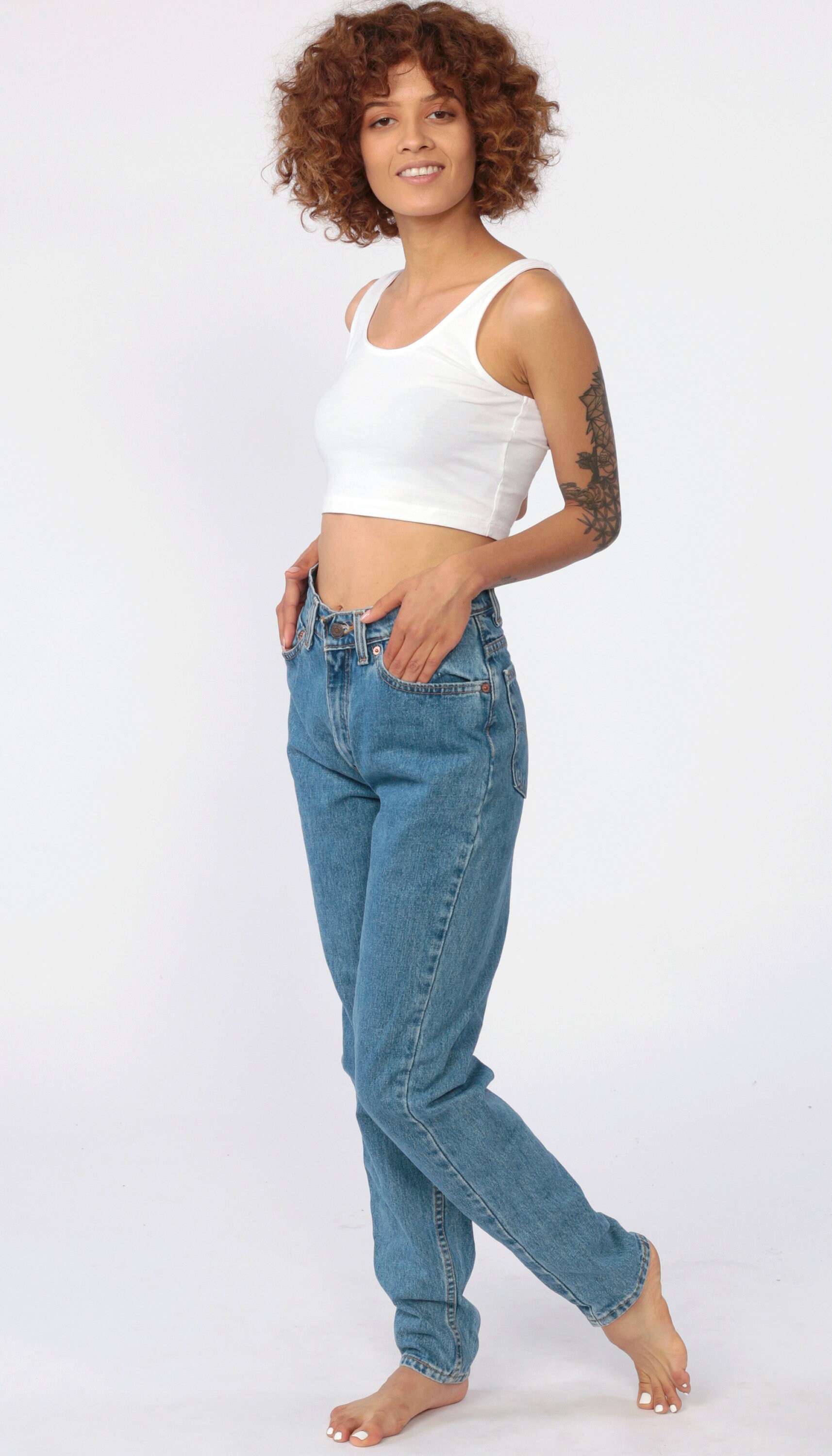 512 Levis Jeans HIGH WAISTED Levi Mom Jeans 80s Jeans Denim Pants Tapered Slim 1990s Vintage