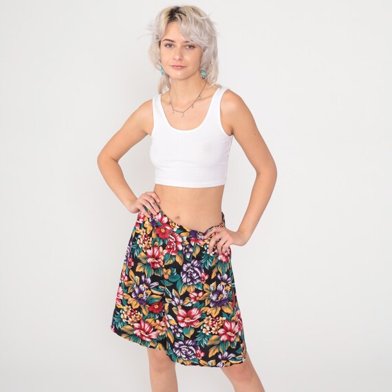 90s Baggy Floral Shorts Tropical Pleated Shorts Boho High Waisted Wide Leg Bermuda Shorts Botanical 1990s Vintage Small Medium