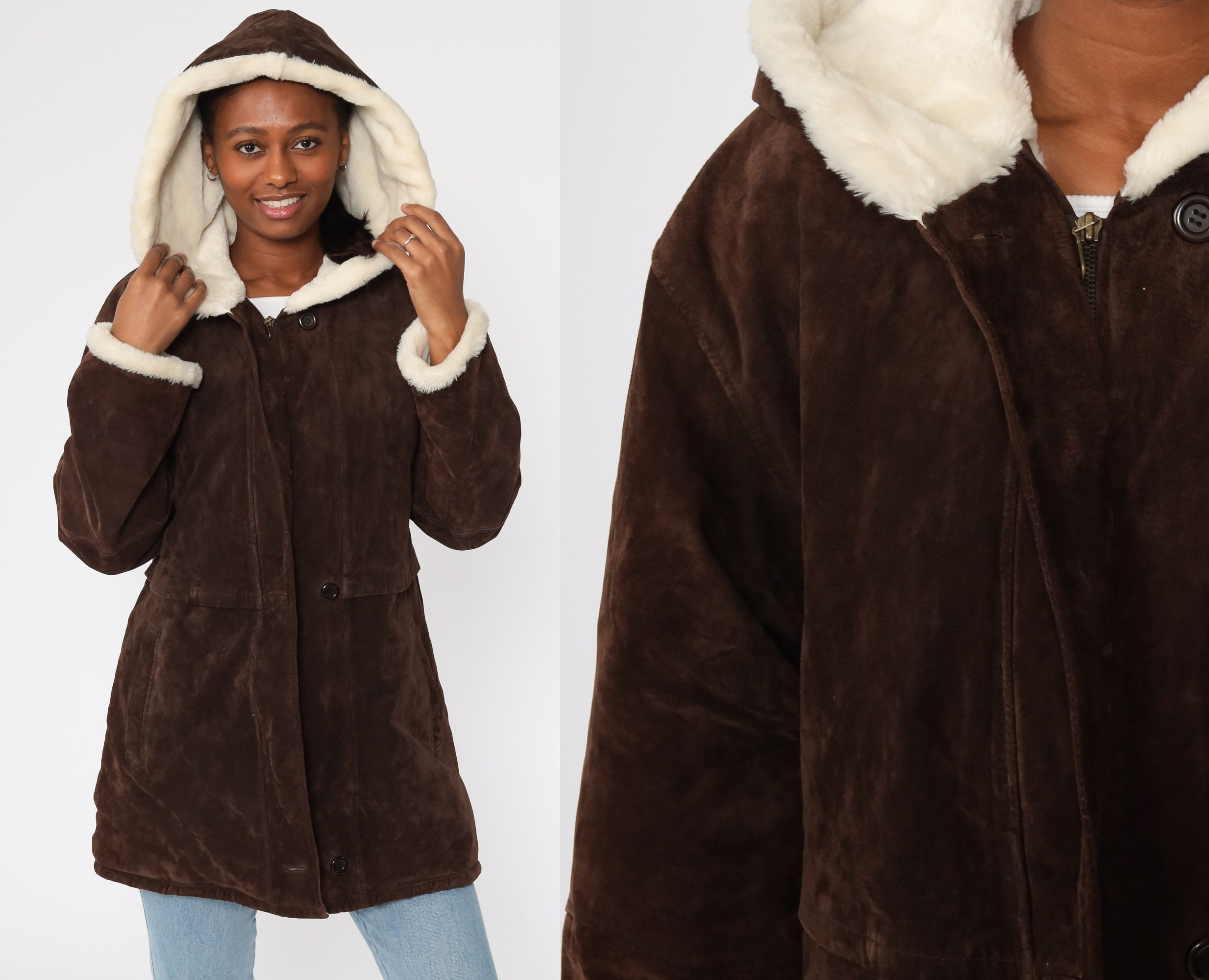 Hooded Suede Jacket Etsy
