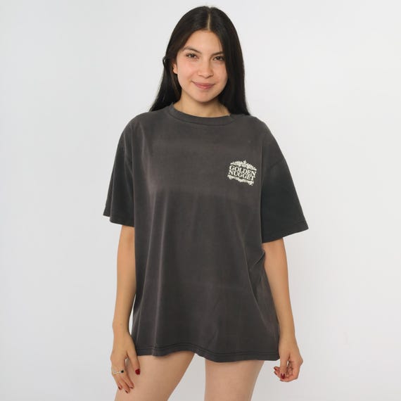 90s Golden Nugget T-Shirt Las Vegas Casino Gambling Graphic Shirt Retro Shirt Vintage Tshirt 1990s Faded Black Travel Destination Large L