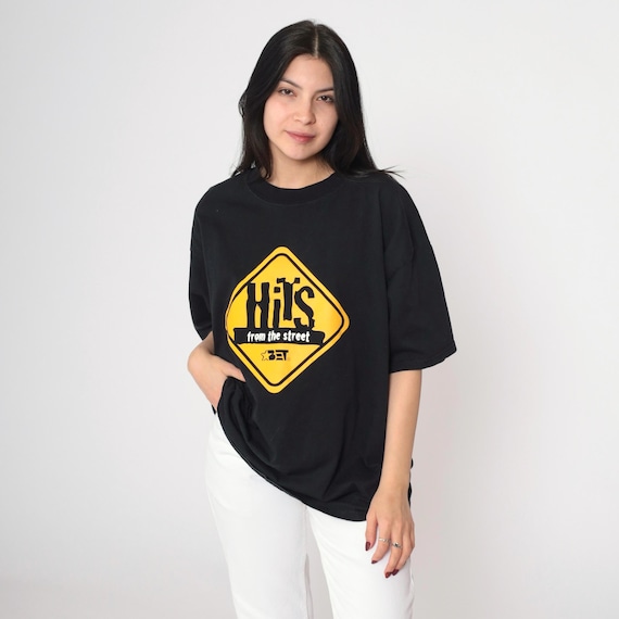 90s BET Hits From The Street T-Shirt Black Entertainment Television Tee Graphic Print Short Sleeve Vintage 1990s Gildan Extra Large xl