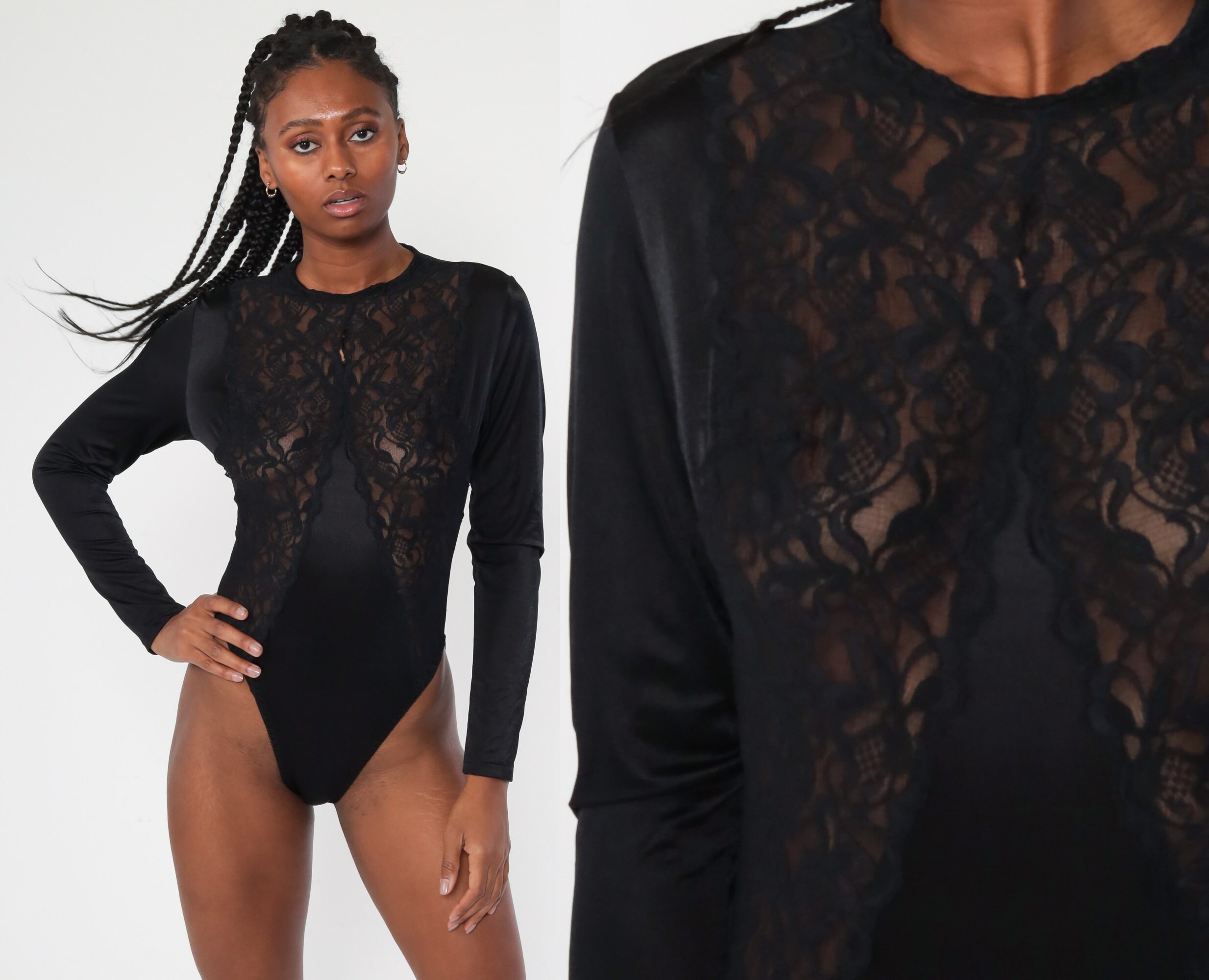 Lingerie Teddy Romper Black Lace Teddie High Cut Bodysuit Long - Etsy  Australia