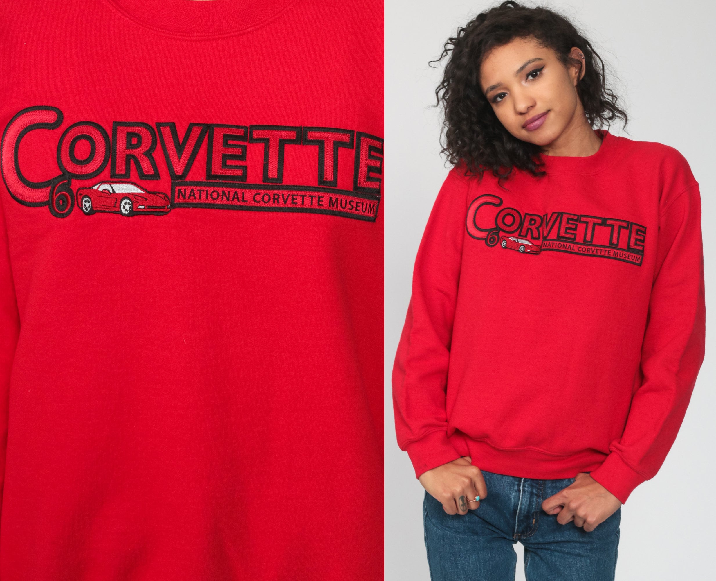 Corvette Sweatshirt 90s CAR Shirt National Museum Race Car Slouch Hipster 90s Pullover Sports 