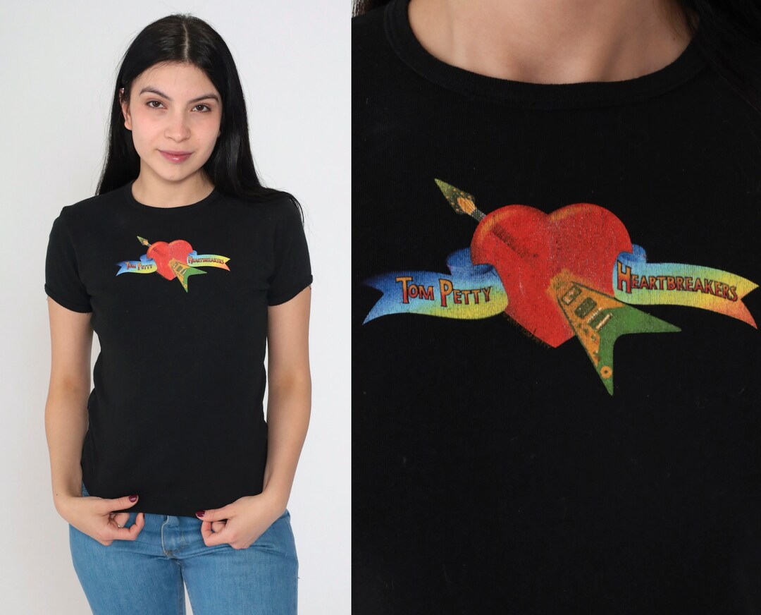 thumbnail image 2 of Men's Vintage Tom Petty & The Heartbreakers Graphic T-Shirt – Black Cotton Crew Neck, Short Sleeve (USA Made) 2 of 6