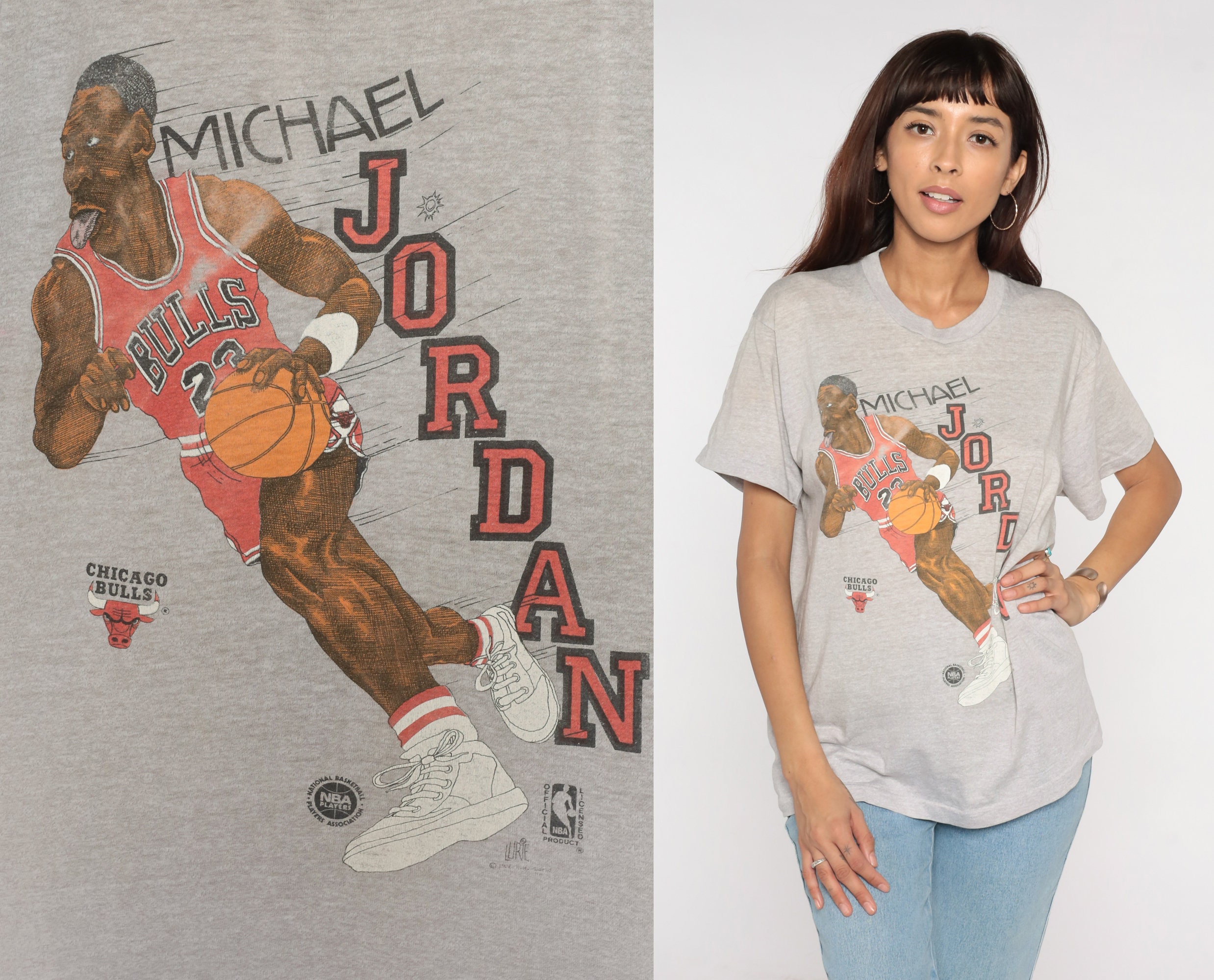 VINTAGE NBA CHICAGO BULLS MICHAEL JORDAN #23 TEE SHIRT SIZE LARGE MADE IN  USA