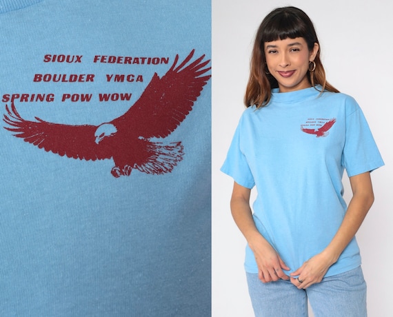 80s Sioux Federation Boulder YMCA Shirt Spring Pow Wow Tshirt Vintage Native American Retro T Shirt 1980s Graphic Anvil Medium