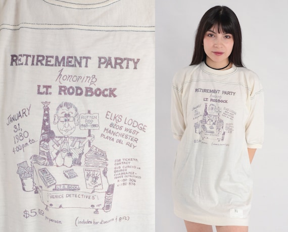 Elks Lodge Playa Del Rey Shirt 1980 Lt Rod Bock Retirement Party T-Shirt 80s California BPOE Graphic Tee Vintage 1980s Medium Large