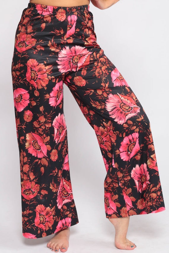 70s Bell Bottom Pants Floral Pants Hippie Trouser… - image 4