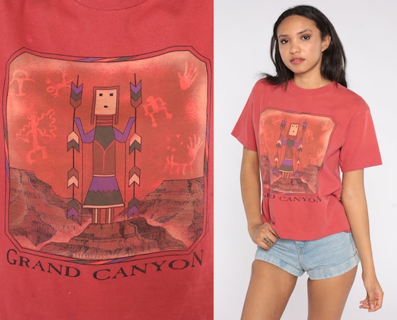 Grand Canyon Shirt 90s Hopi TShirt Petroglyph Graphic Arizona Tee Vintage Retro Single Stitch Southwestern Tourist T Shirt 190s Small S