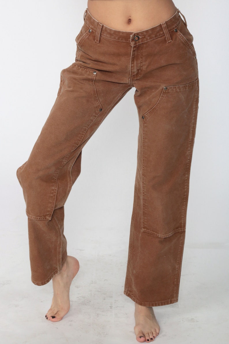 Carhartt Pants Women/'s 25 Workwear Wide Leg Boyfriend Low Rise Work Pants Baggy Cargo Straight Leg Vintage 1990s Streetwear Extra Small xs 2